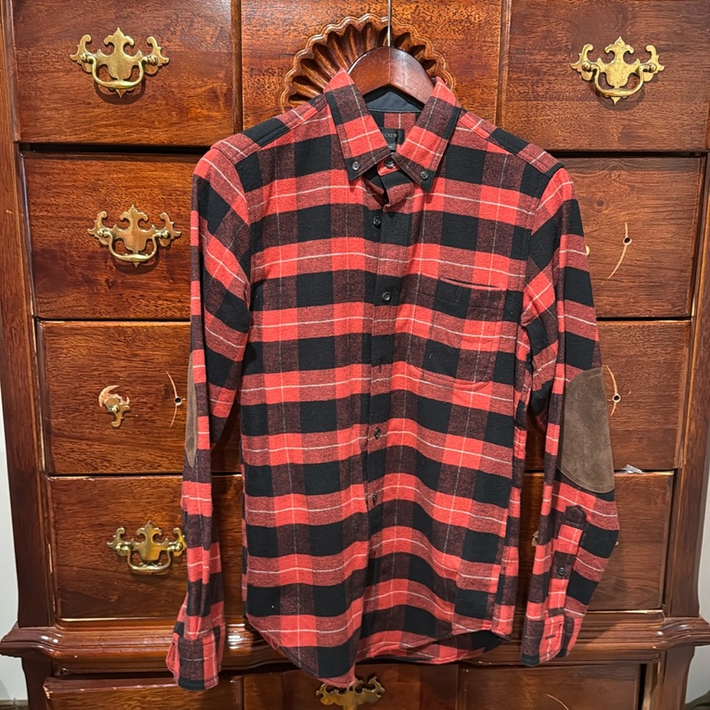 J.Crew Men's Flannel with suede leathered elbow patches